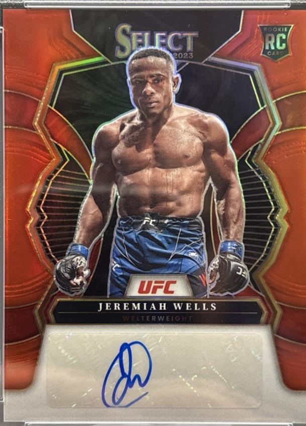 Jeremiah Wells 2023 Panini Select UFC Rookie Signatures #RS-JWL Red