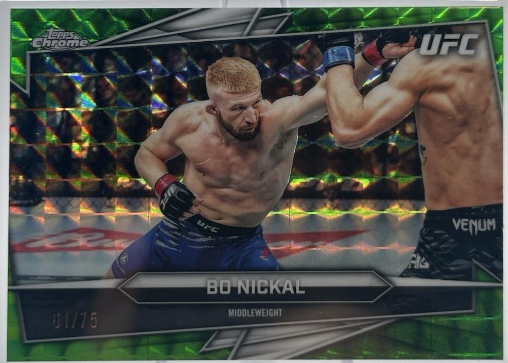 Bo Nickal 2026 Topps Chrome UFC Base #46 Green Geometric Refractor