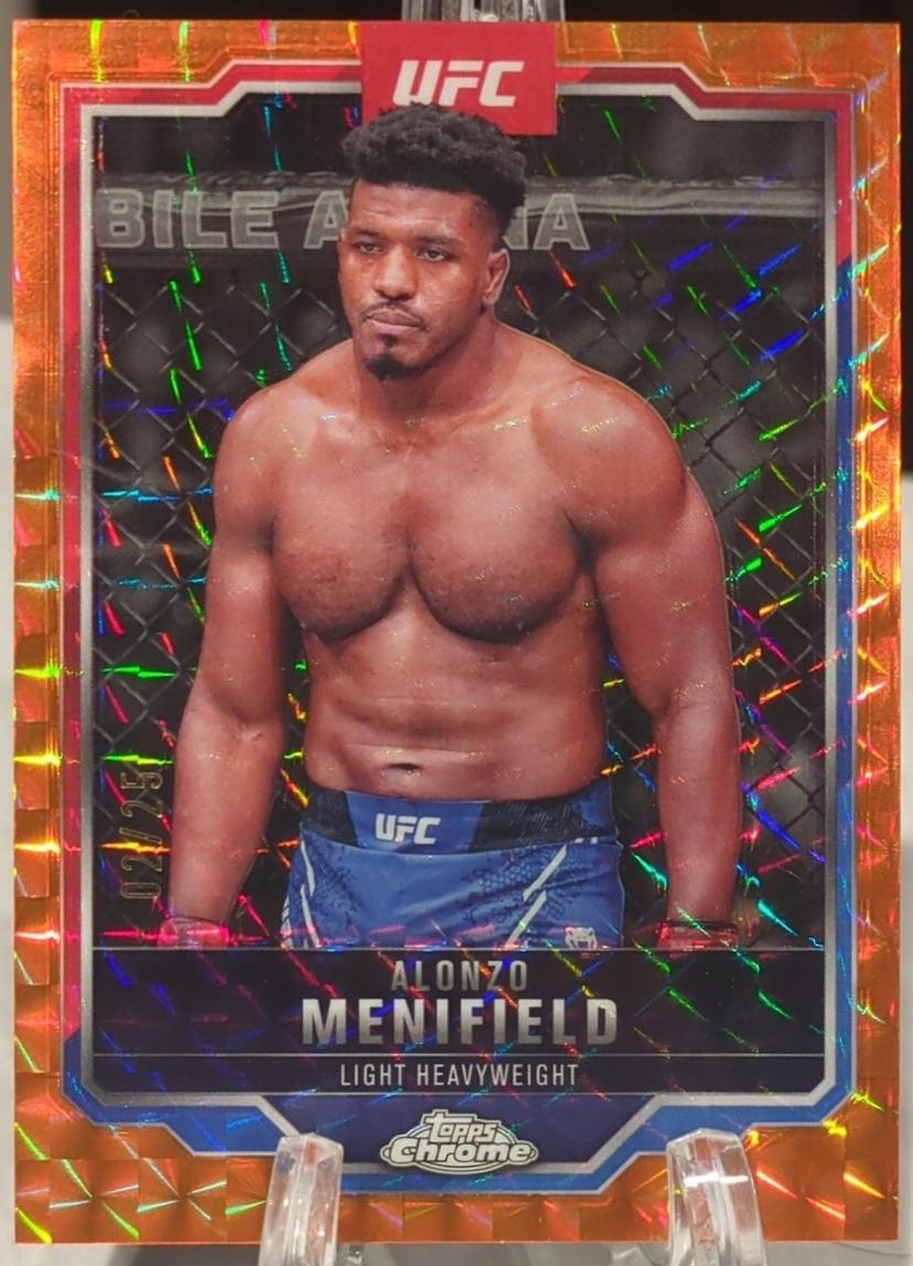 Alonzo Menifield 2025 Topps Chrome UFC Base #159 Orange Geometric Refractor