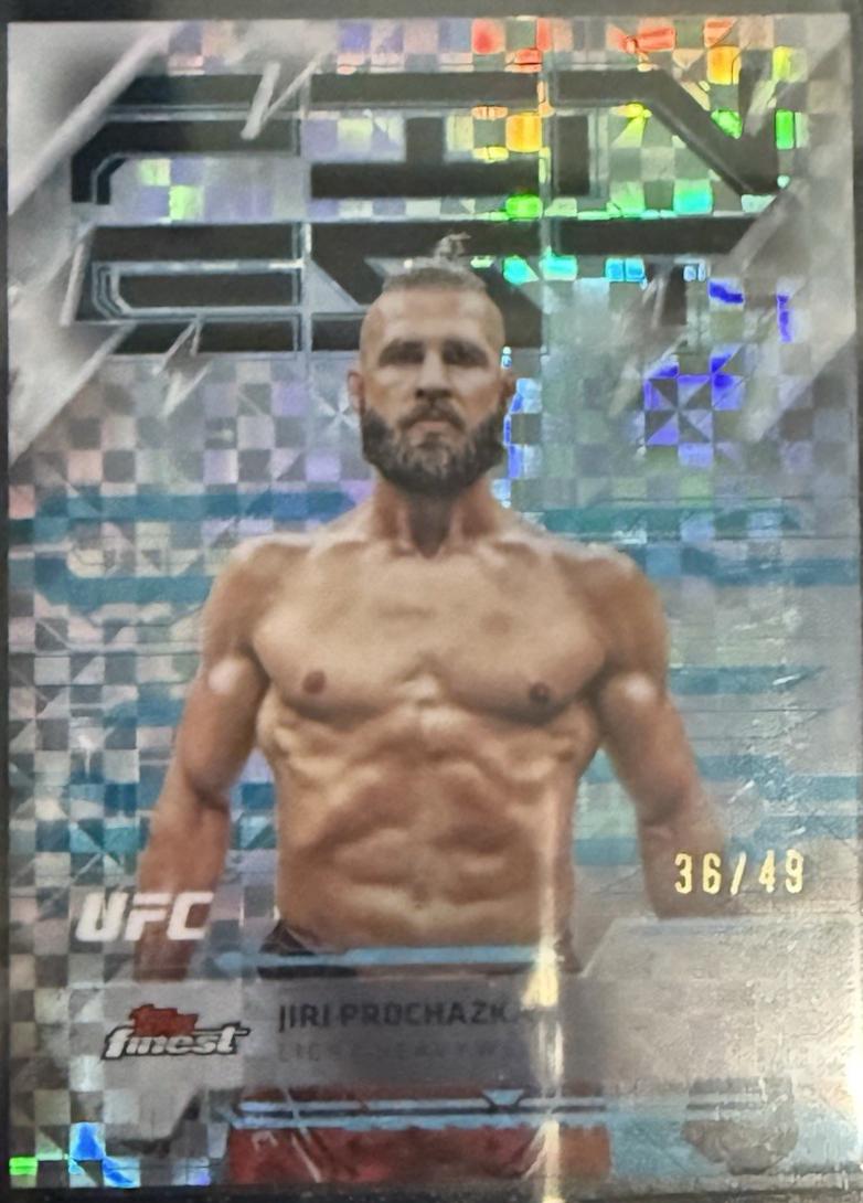 Jiri Prochazka 2025 Topps Finest UFC Base Rare #244 Blue Checkerboard Refractor