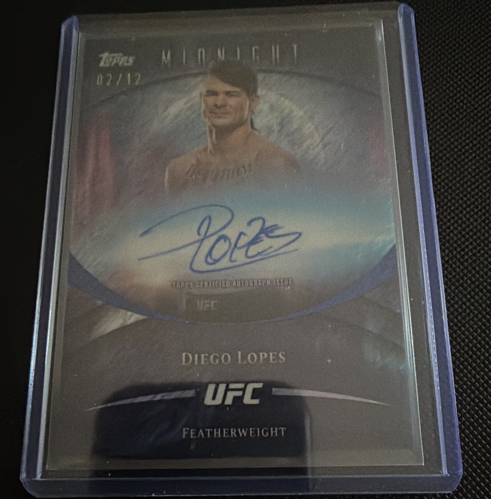 Diego Lopes 2024 Topps Midnight UFC Horizon Signatures #HS-DLS Midnight