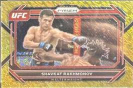 Shavkat Rakhmonov 2023 Panini Prizm UFC Base #81 Gold Shimmer