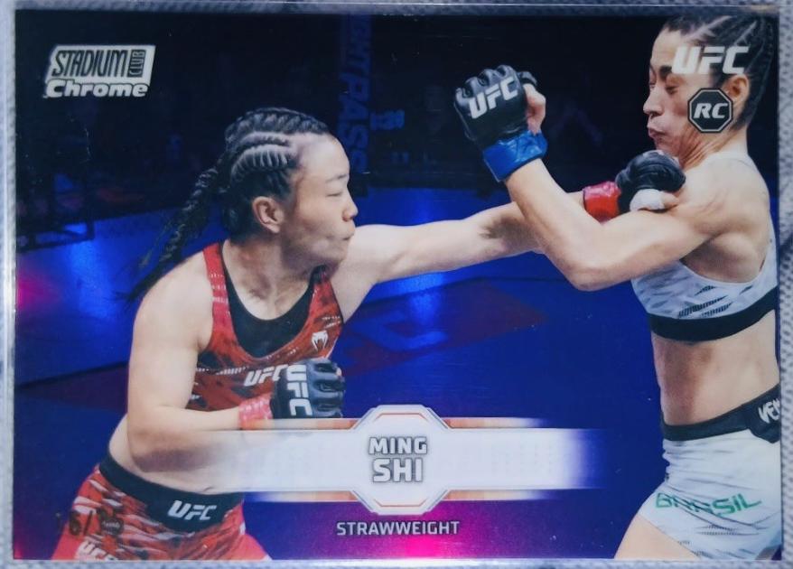 Shi Ming 2026 Topps Stadium Club UFC Chrome Base #CB-155 Red/White/Blue Refractor