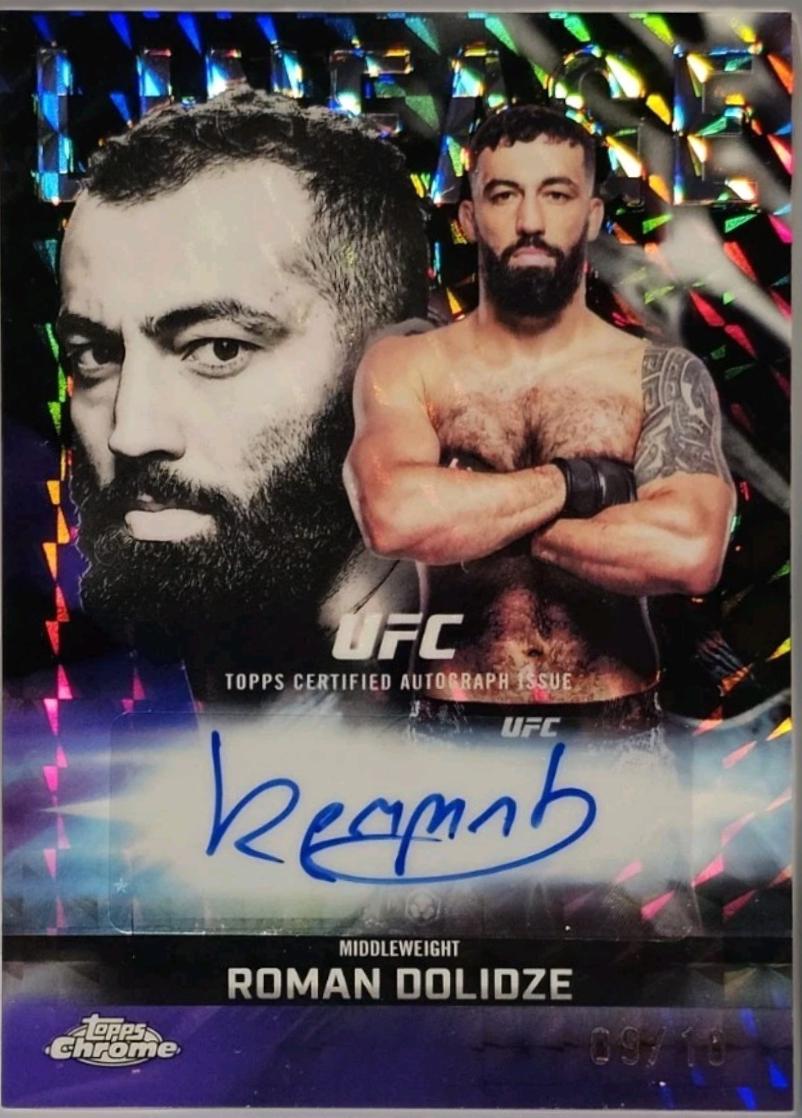 Roman Dolidze 2026 Topps Chrome UFC Chrome Lineage Autographs #CCA-RD Purple Geometric Refractor