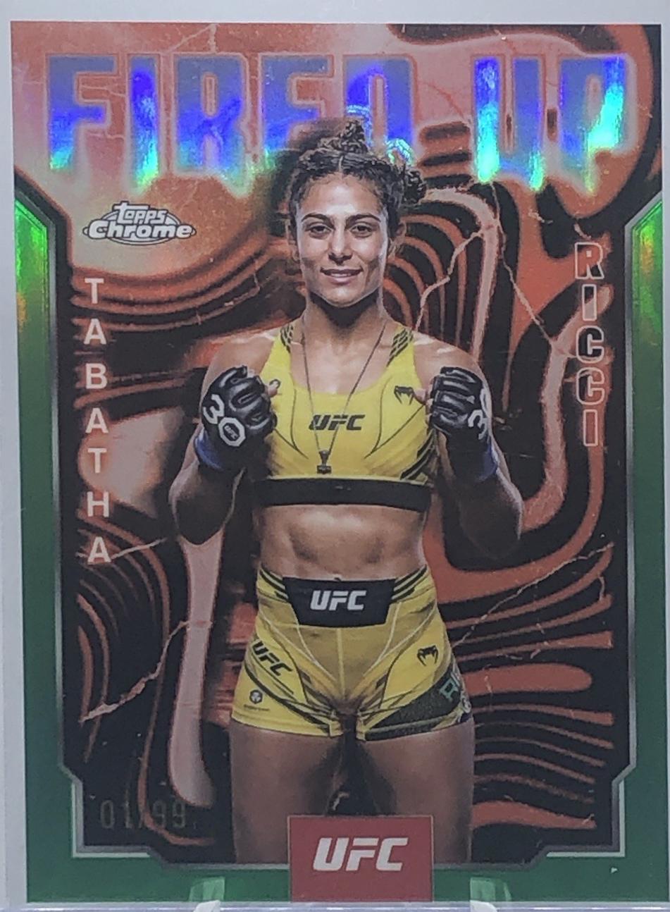 Tabatha Ricci 2025 Topps Chrome UFC Fired Up #FUP-22 Green Refractor