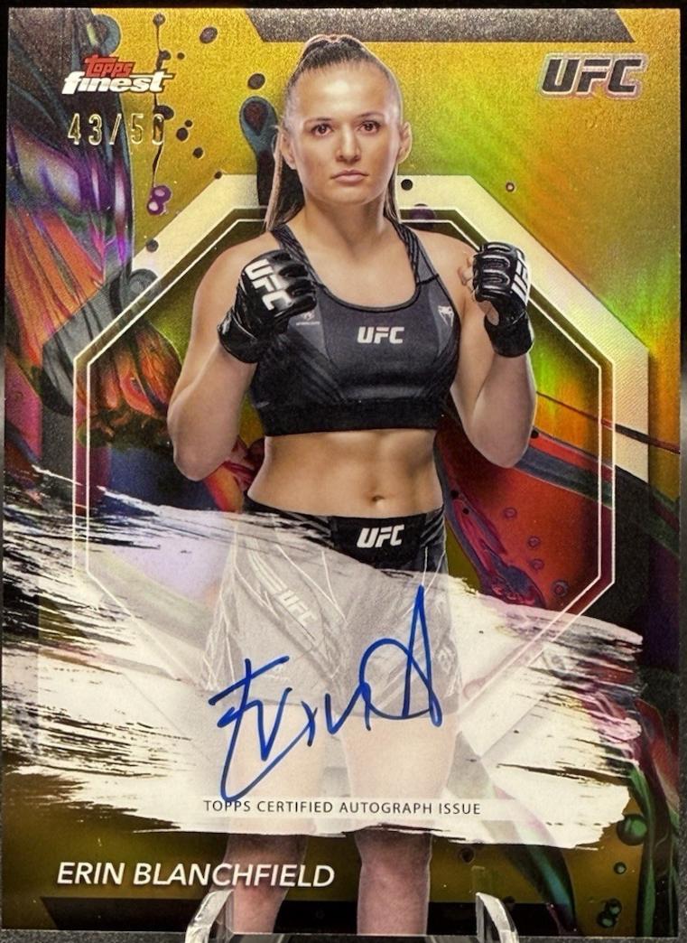 Erin Blanchfield 2024 Topps Finest UFC Finest Autographs #FA-EBD Gold Refractor