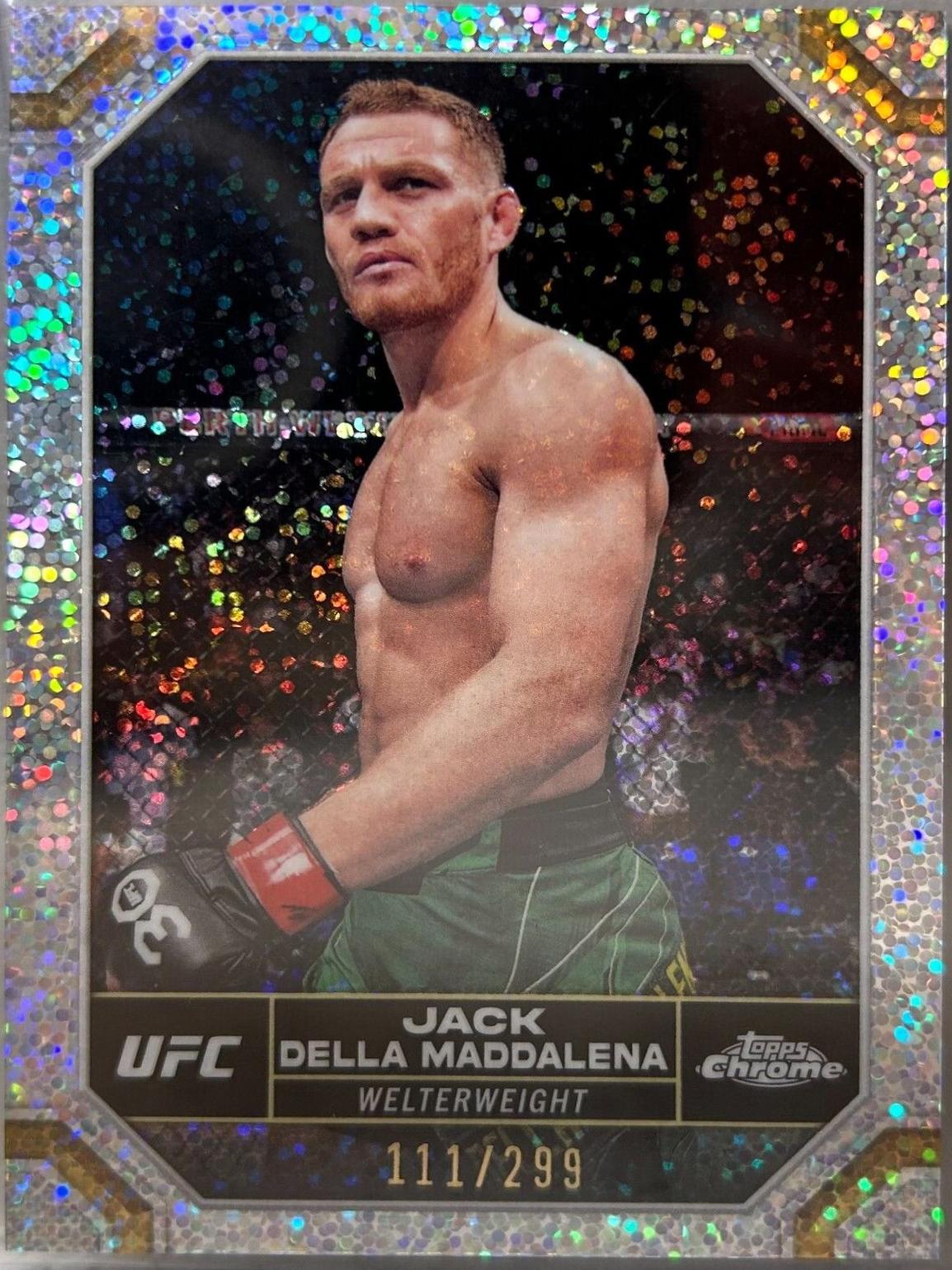 Jack Della Maddalena 2024 Topps Chrome UFC Base #82 Speckle Refractor