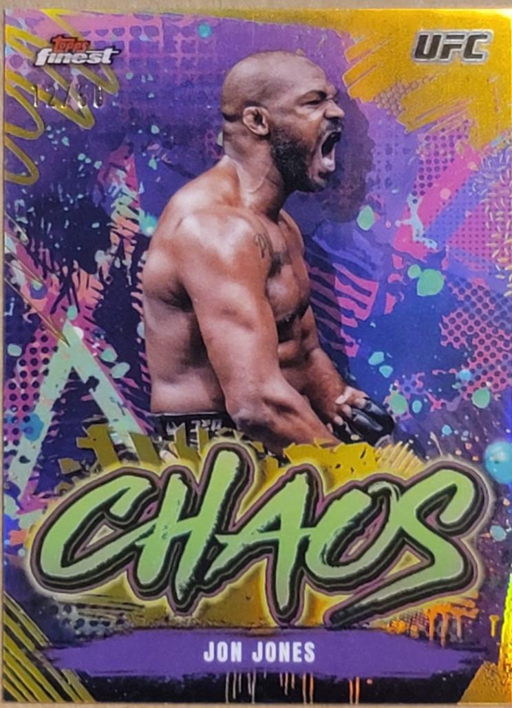 Jon Jones 2024 Topps Finest UFC Chaos #CHA-16 Gold Refractor