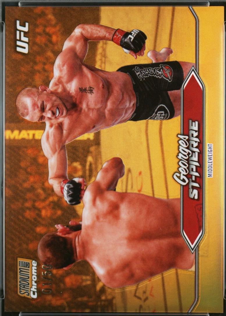 Georges St-Pierre 2025 Topps Stadium Club UFC Base Chrome #C-32 Gold Refractor