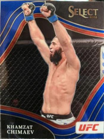 Khamzat Chimaev 2022 Panini Select UFC Octagonside #277 Blue Prizm