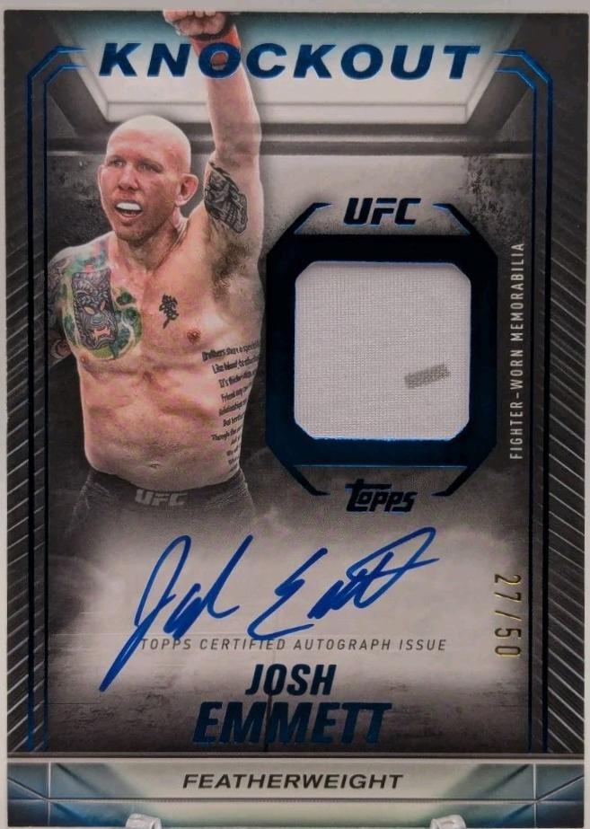 Josh Emmett 2024 Topps Knockout UFC Knockout Autograph Relics #KAR-JET Blue