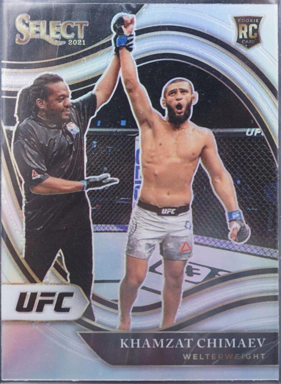 Khamzat Chimaev 2021 Panini Select UFC Octagonside #218 Silver