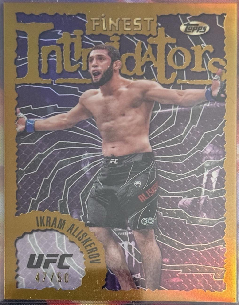 Ikram Aliskerov 2024 Topps Finest UFC Intimidators #INT-25 Gold Refractor