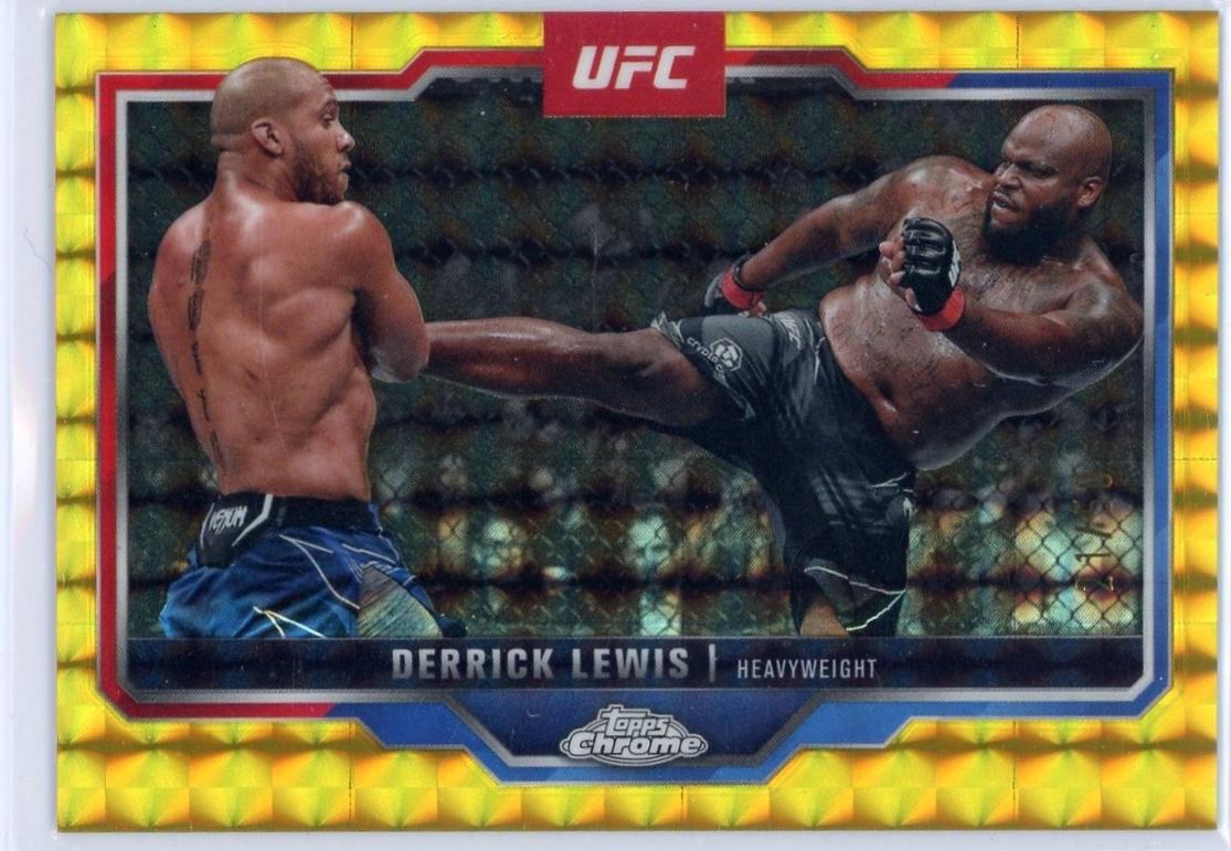 Derrick Lewis 2025 Topps Chrome UFC Base #104 Gold Geometric Refractor