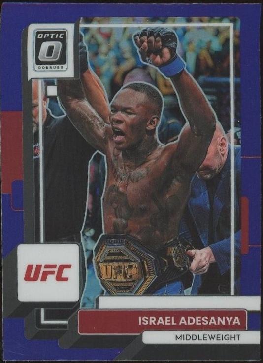 Israel Adesanya 2023 Panini Donruss Optic UFC Base #73 Blue