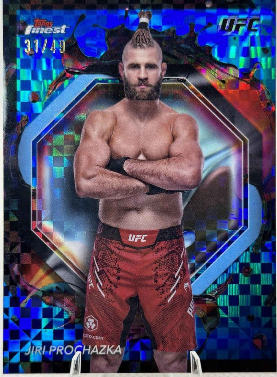 Jiri Prochazka 2024 Topps Finest UFC Base Rare #240 Blue Checkerboard Refractor
