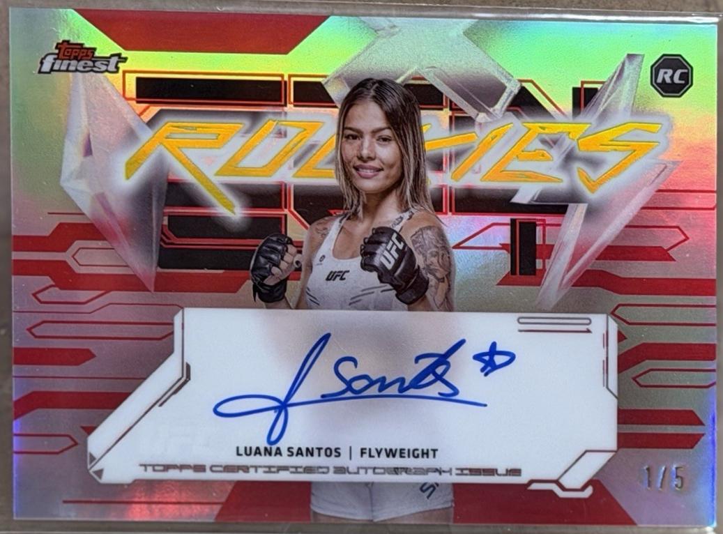 Luana Santos 2025 Topps Finest UFC Finest Rookie Autographs #FRA-LS Superfractor
