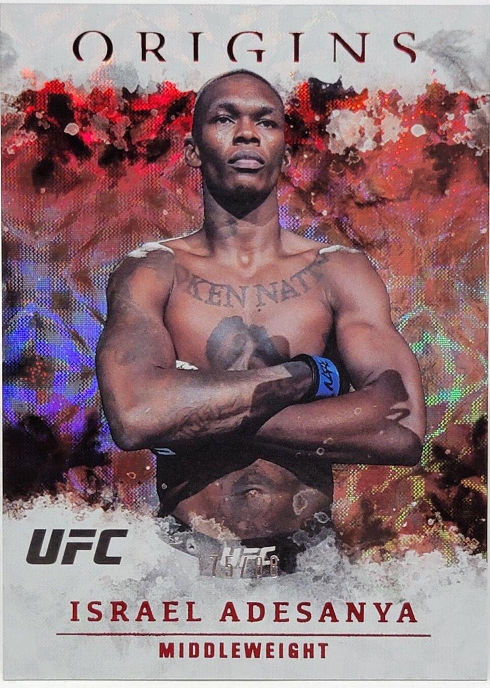 Israel Adesanya 2021 Panini Chronicles UFC Base Origins #36 Asia Red