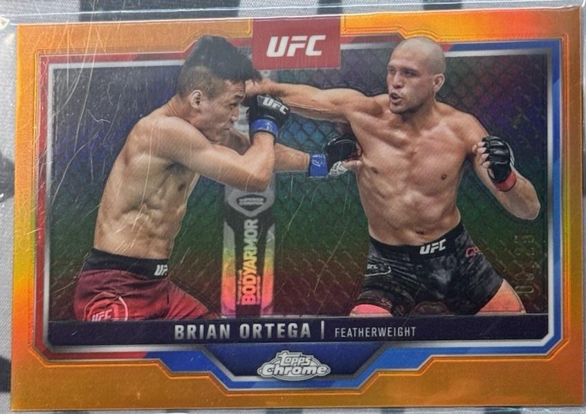 Brian Ortega 2025 Topps Chrome UFC Base #69 Orange Refractor