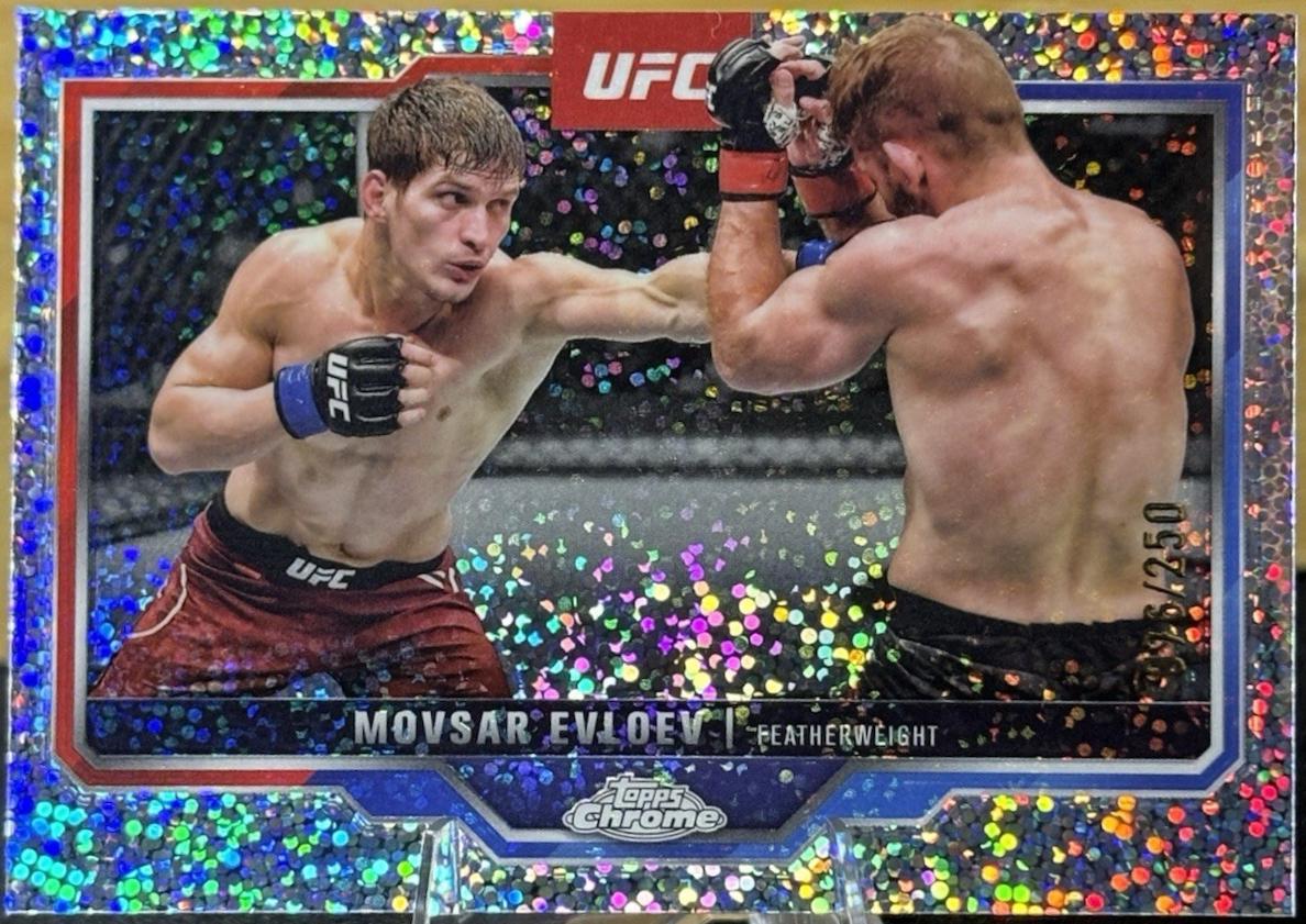 Movsar Evloev 2025 Topps Chrome UFC Base #10 Speckle Refractor