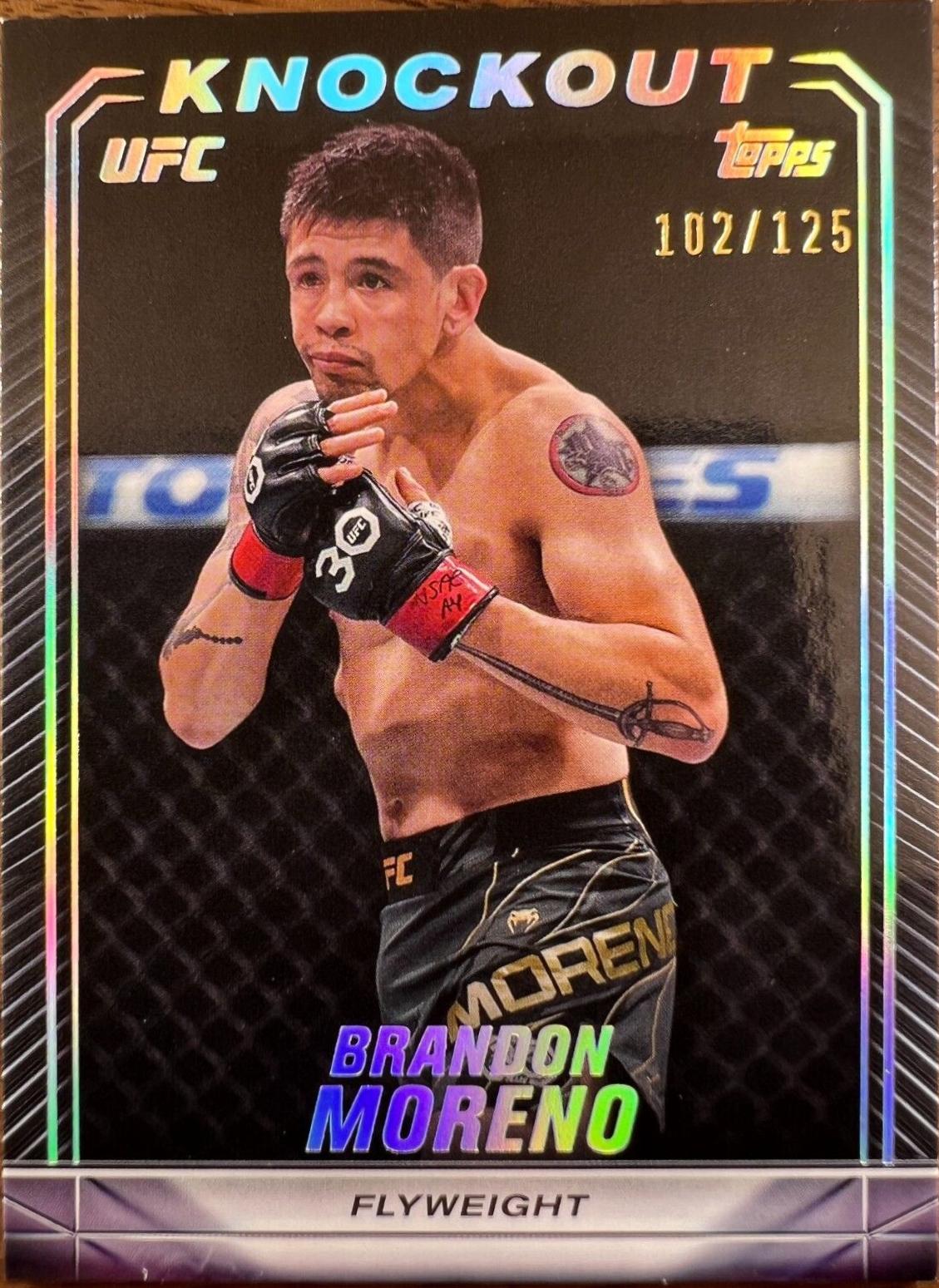 Brandon Moreno 2024 Topps Knockout UFC Base #37 Holo Silver