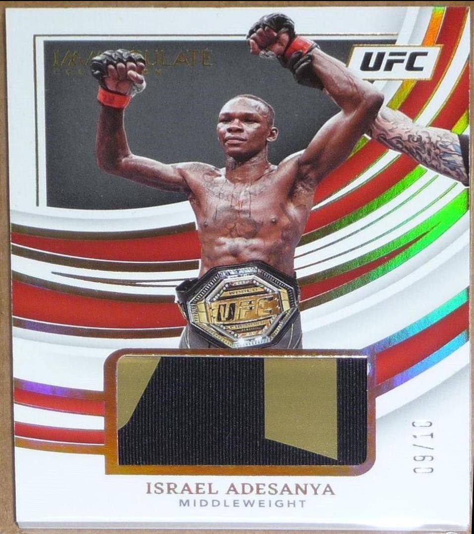 Israel Adesanya 2022 Panini Immaculate UFC Base #30 Gold