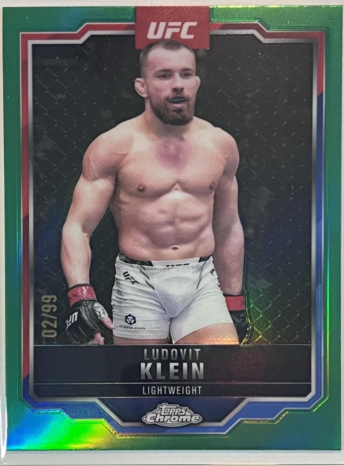 Ludovit Klein 2025 Topps Chrome UFC Base #32 Green Refractor