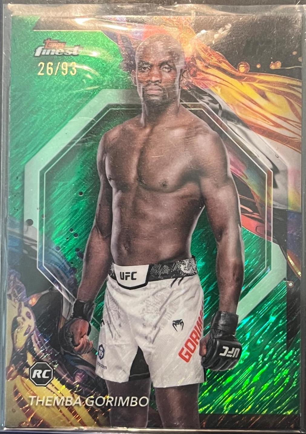 Themba Gorimbo 2024 Topps Finest UFC Base Uncommon #187 Green Shimmer Refractor
