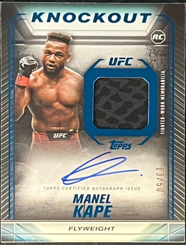 Manel Kape 2024 Topps Knockout UFC Knockout Autograph Relics #KAR-MKE Blue