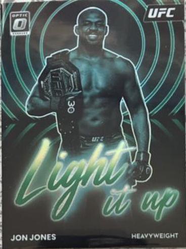 Jon Jones 2023 Panini Donruss Optic UFC Light It Up #19 Green