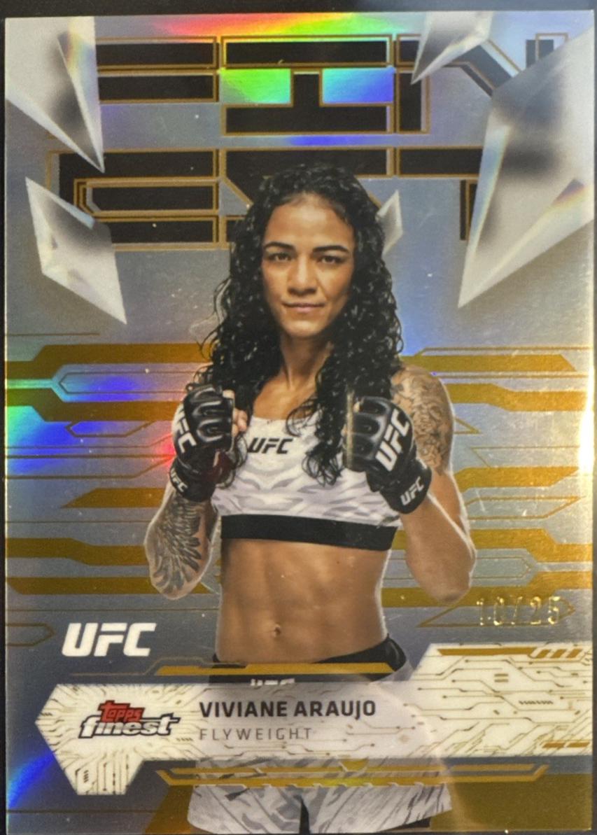 Viviane Araujo 2025 Topps Finest UFC Base Uncommon #160 Gold Refractor