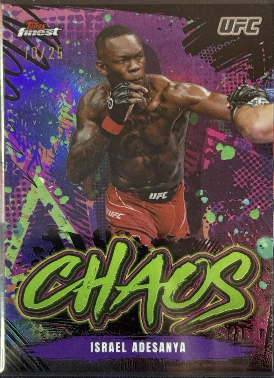 Israel Adesanya 2024 Topps Finest UFC Chaos #CHA-29 Black Refractor