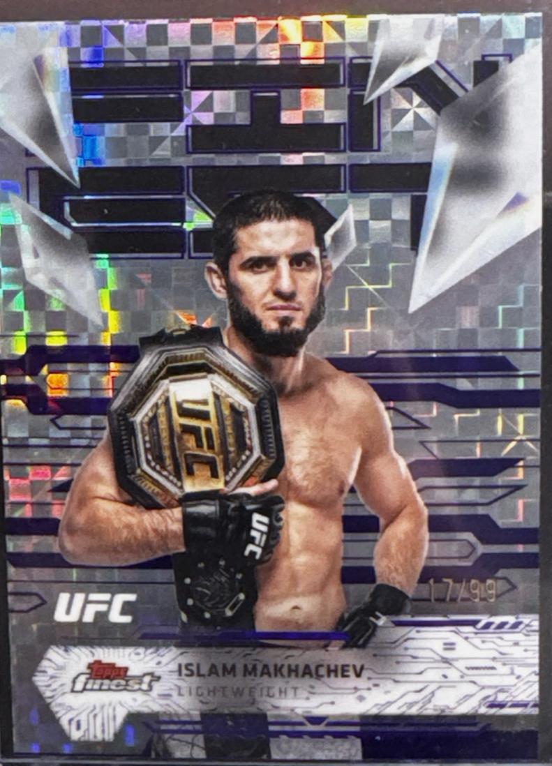 Islam Makhachev 2025 Topps Finest UFC Base Uncommon #177 Purple Checkerboard Refractor
