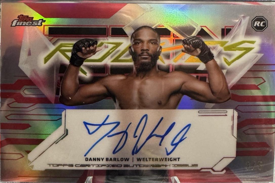 Danny Barlow 2025 Topps Finest UFC Finest Rookie Autographs #FRA-DB Red Refractor