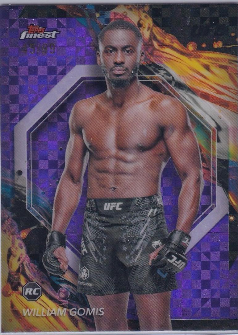 William Gomis 2024 Topps Finest UFC Base Uncommon #171 Purple Checkerboard Refractor