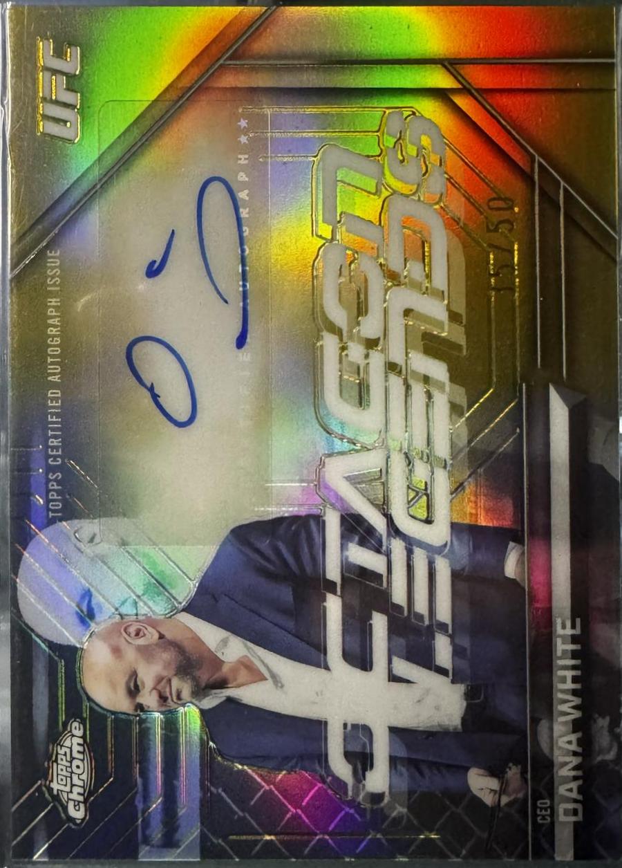 Dana White 2026 Topps Chrome UFC Octagon Legends Autographs #OLA-DW Gold Refractor