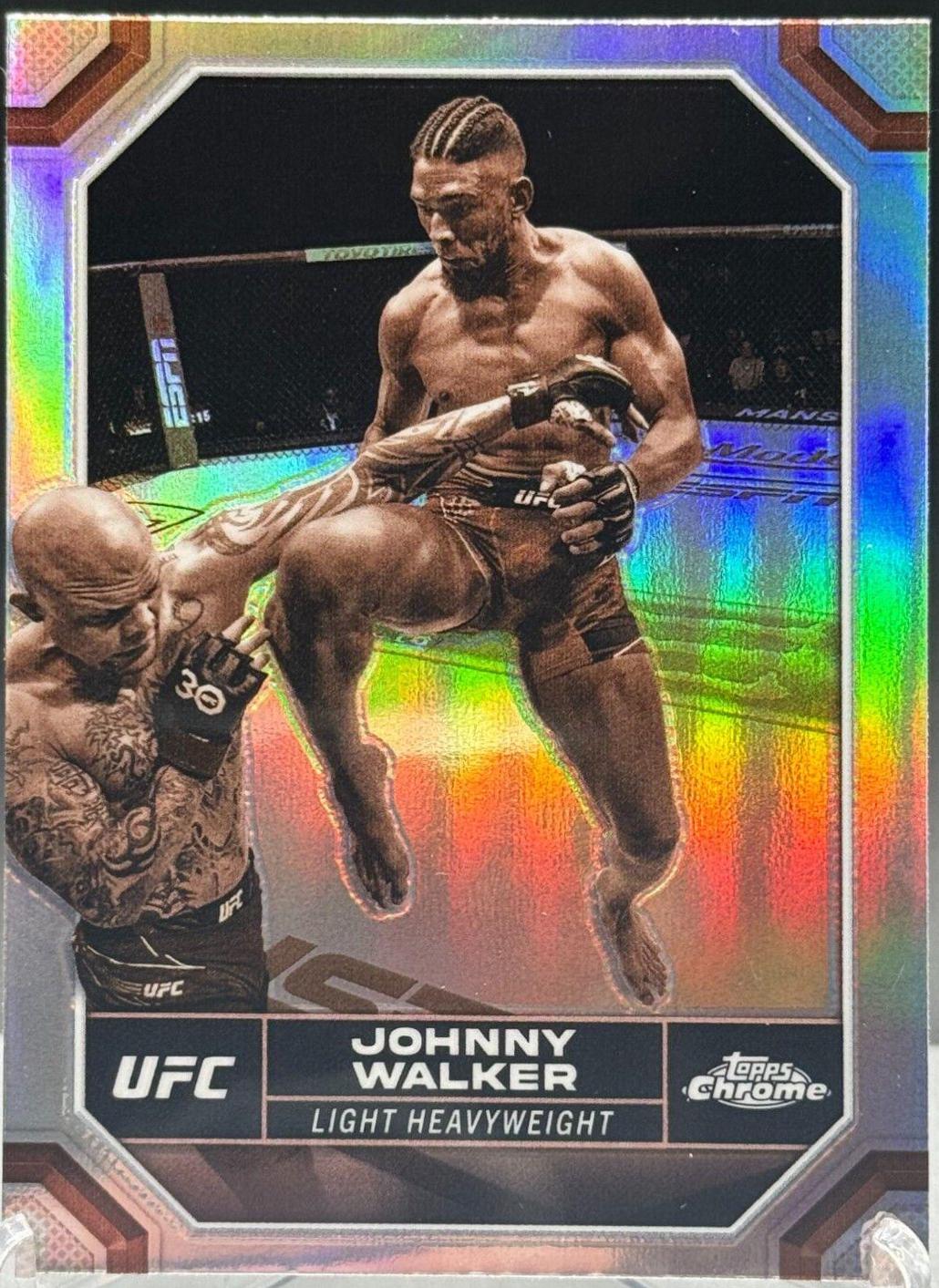 Johnny Walker 2024 Topps Chrome UFC Base #96 Sepia Refractor