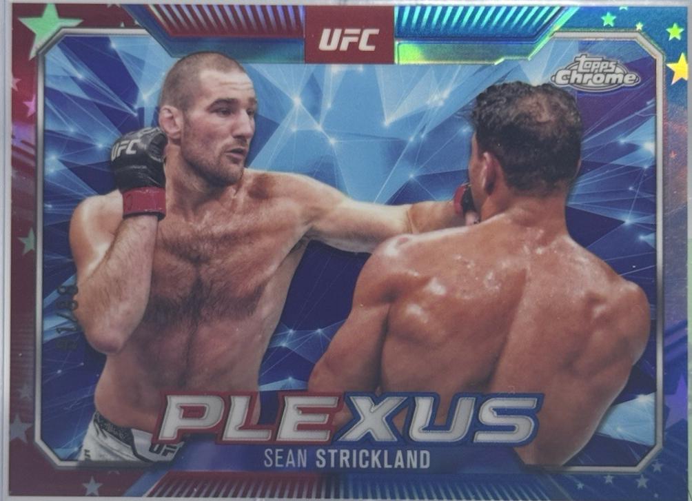 Sean Strickland 2025 Topps Chrome UFC Plexus #PLX-10 Red White Blue Refractor