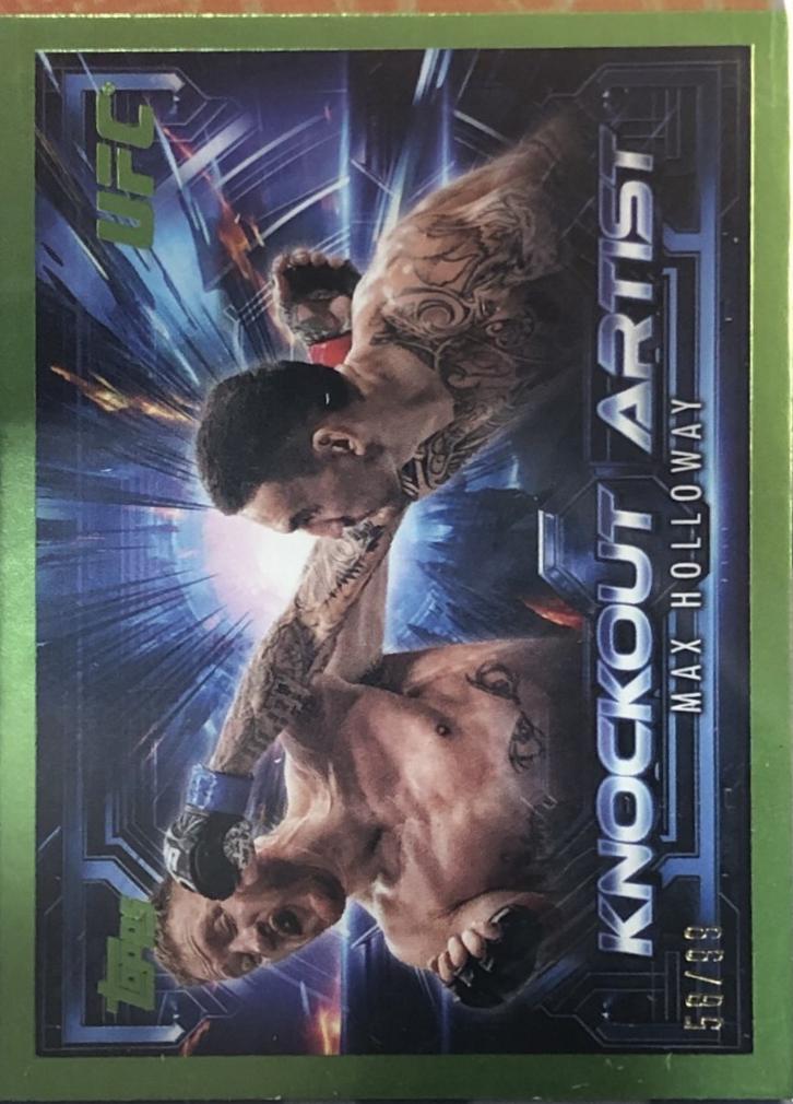 Max Holloway 2025 Topps Knockout UFC Knockout Artists #KA-9 Lime Green