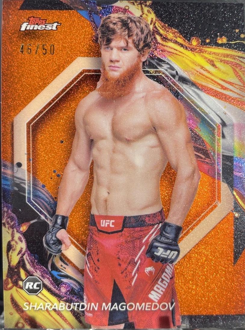 Shara Magomedov 2024 Topps Finest UFC Base Uncommon #152 Tangerine Glitter Refractor