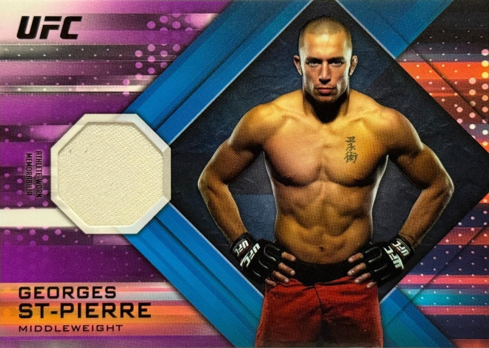 Georges St-Pierre 2019 Topps UFC Knockout Knockout Relics #KR-GSP Purple