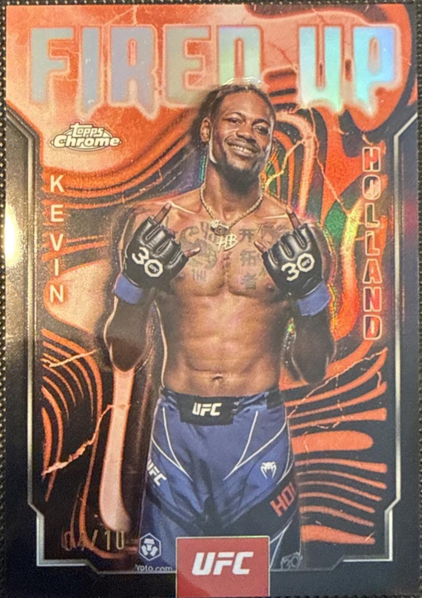 Kevin Holland 2025 Topps Chrome UFC Fired Up #FUP-23 Black & Gold Refractor