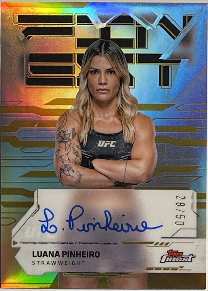 Luana Pinheiro 2025 Topps Finest UFC Finest Autographs #FA-LP Gold Refractor