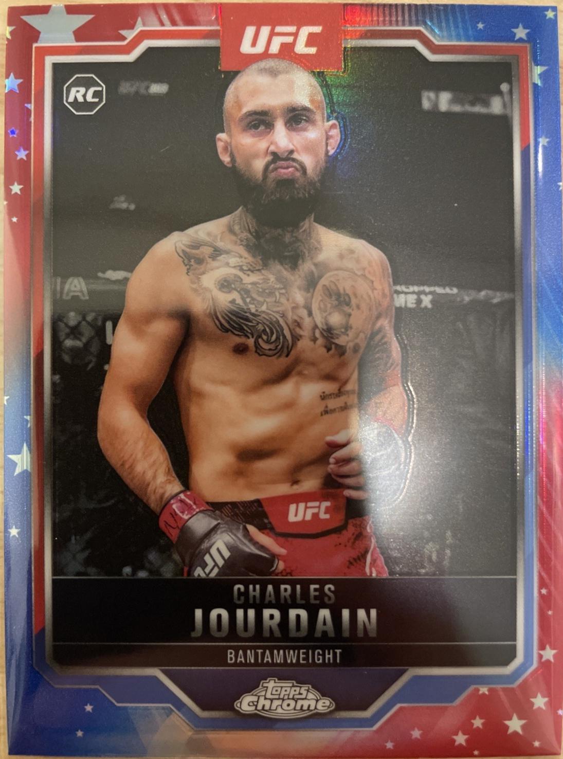 Charles Jourdain 2025 Topps Chrome UFC Base #67 Red & Blue Refractor
