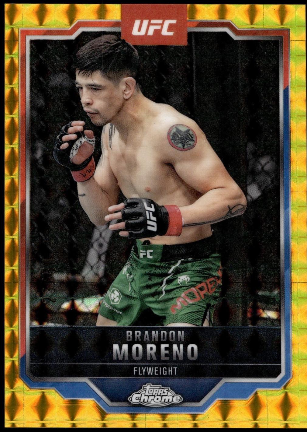 Brandon Moreno 2025 Topps Chrome UFC Base #46 Gold Geometric Refractor