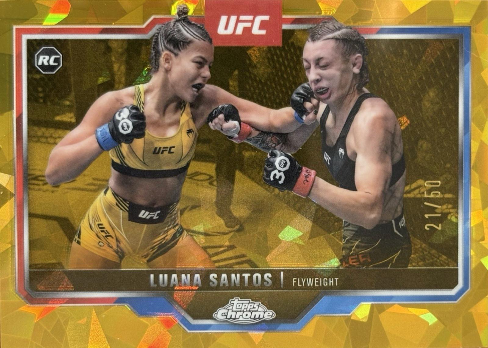 Luana Santos 2025 Topps Chrome Sapphire UFC Base Sapphire #103 Gold Sapphire