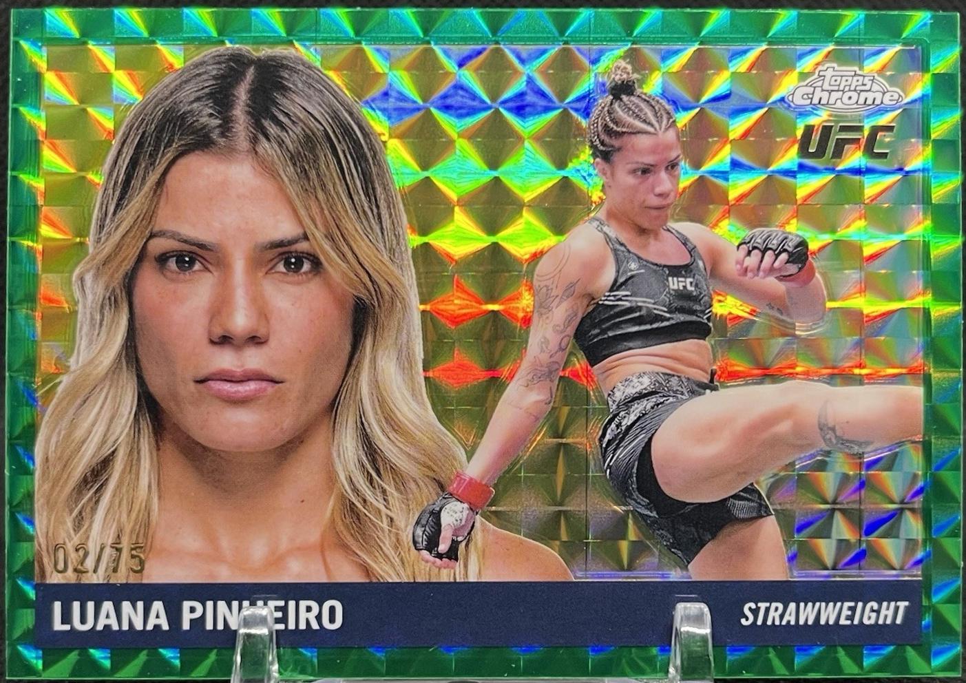 Luana Pinheiro 2025 Topps Chrome UFC 1955 Topps #55T-22 Geometric Green Refractor