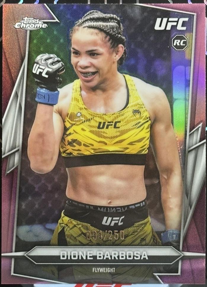 Dione Barbosa 2026 Topps Chrome UFC Base #33 Pink Refractor
