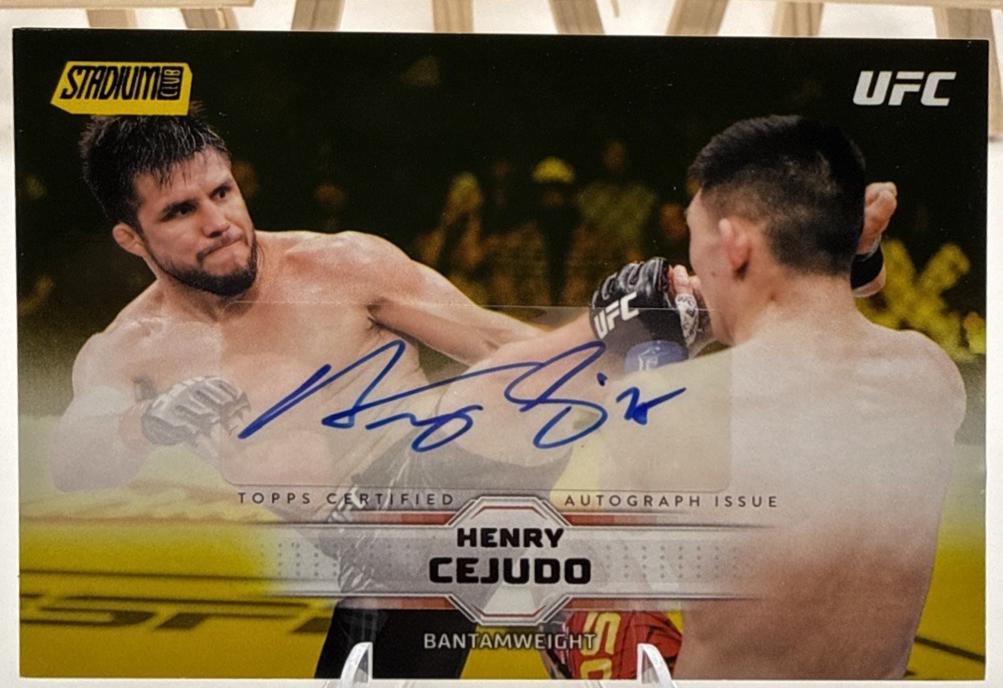 Henry Cejudo 2026 Topps Stadium Club UFC Base Autographs #BAV-HCO Yellow