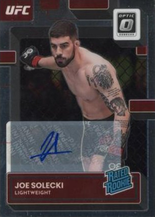 Joe Solecki 2023 Panini Donruss Optic UFC Base Rated Rookies Signatures #117 Gold Vinyl